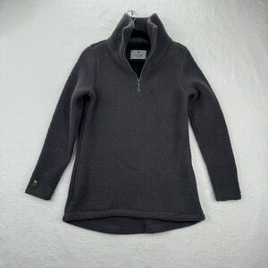Dudley Stephens Charcoal Gray Fleece Half-Zip Pullover Sweater High Collar Sz XS